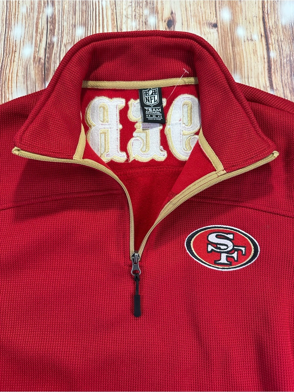 NWT San Francisco 49ers Men’s 3/4 zip Sweater pullover Size Medium - Picture 4 of 14